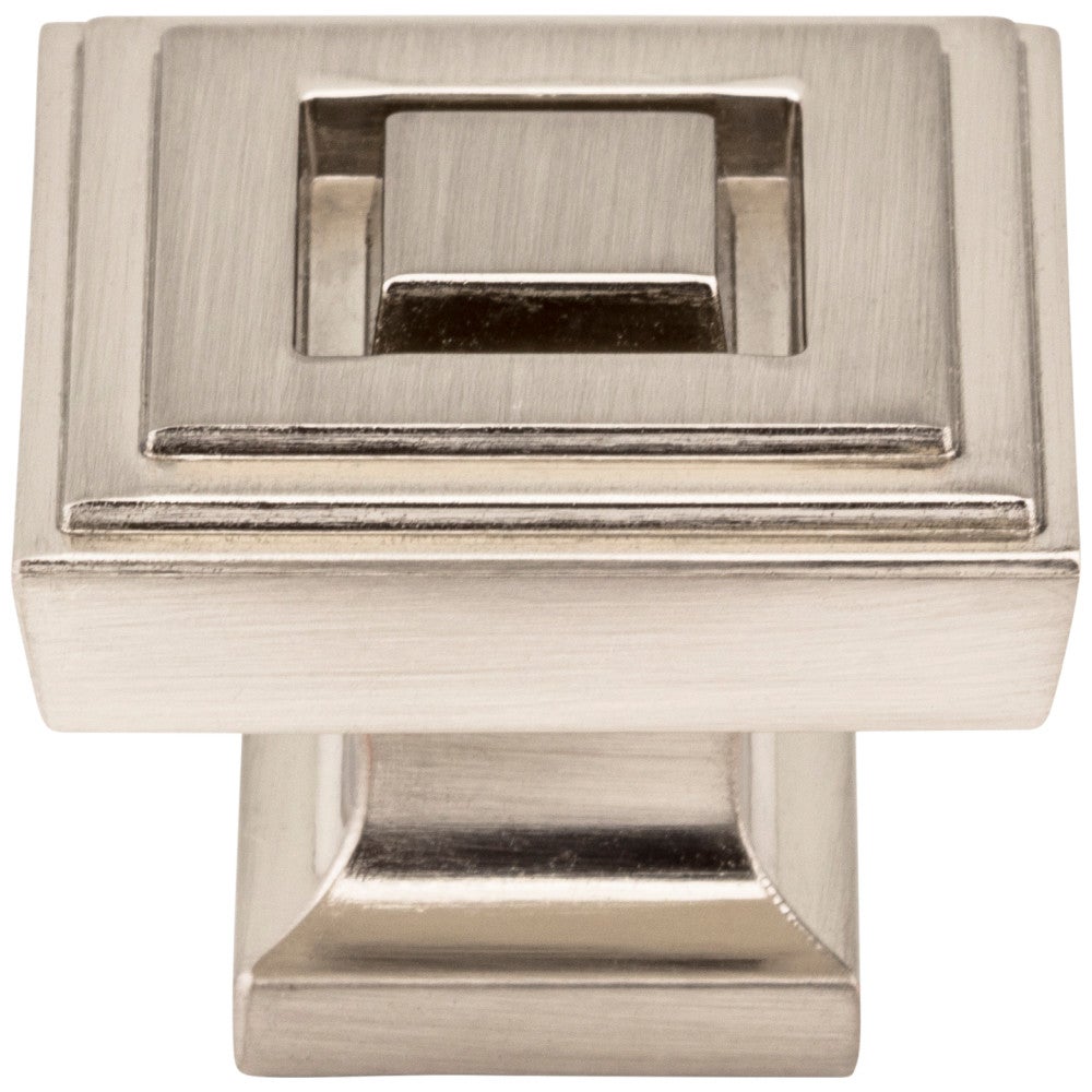 1" Overall Length Satin Nickel Square Delmar Cabinet Knob