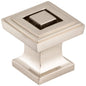 1" Overall Length Satin Nickel Square Delmar Cabinet Knob
