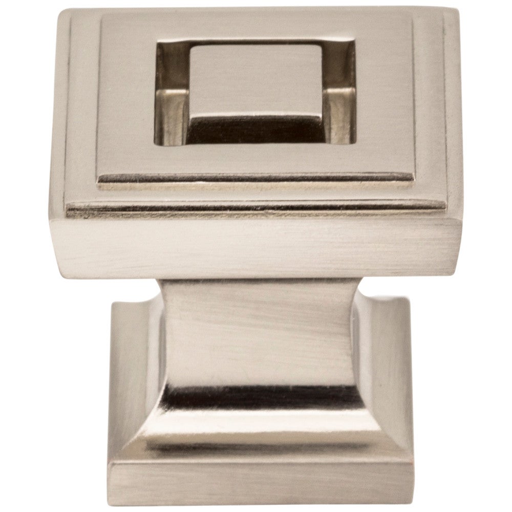 1" Overall Length Satin Nickel Square Delmar Cabinet Knob