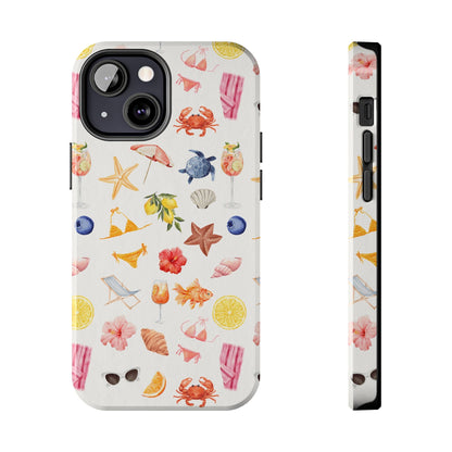 Customizable: Tropical Summer Phone Case, Vivid Coastal Design, Perfect Gift for Beach Lovers, Vacation Memories, Durable Tough Cases