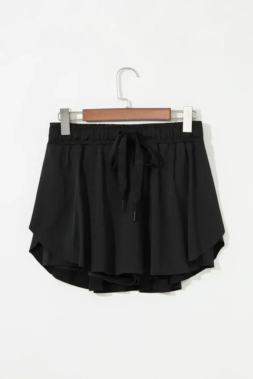 Light Green Drawstring High Waist Lined Tennis Skort