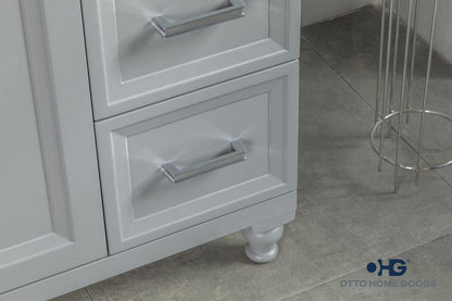 Isabel 42" Gray Bathroom Vanity with Quartz Top & Chrome Hardware