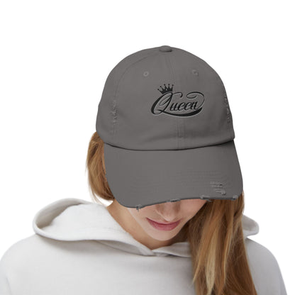 Distressed Queen Cap - Vintage Style Unisex Baseball Hat, Hip Hop Headgear & Streetwear Fashion Accessory