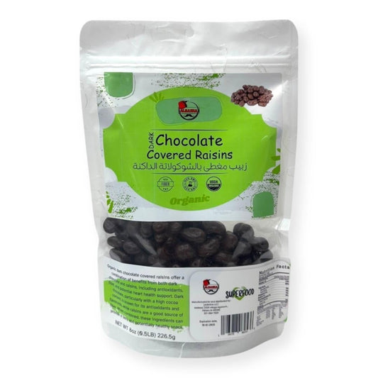 Albasha Organic Chocolate Snacks with Dark Raisins - Delicious, Healthy Treats