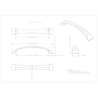 96 mm Center-to-Center Satin Nickel Pyramid Cairo Cabinet Pull