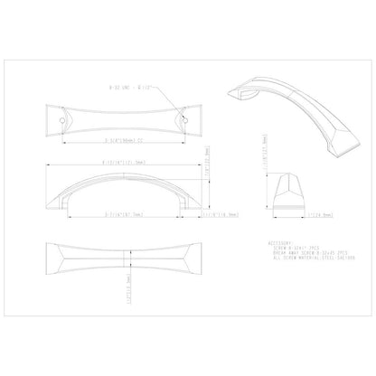 96 mm Center-to-Center Satin Nickel Pyramid Cairo Cabinet Pull