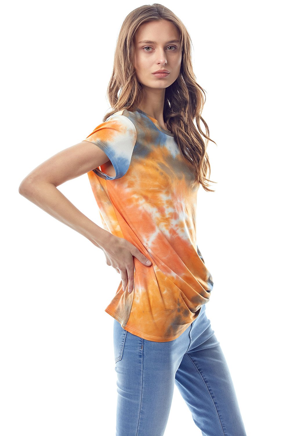 Tie-Dye Twist Front Short Sleeve Top | Apparel | Kitchen + Metal