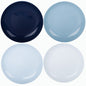 Set of 4 Unbreakable MicrowaveSafe Blue Plates