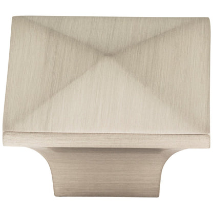 1-1/4" Overall Length Satin Nickel Pyramid Cairo Cabinet Knob