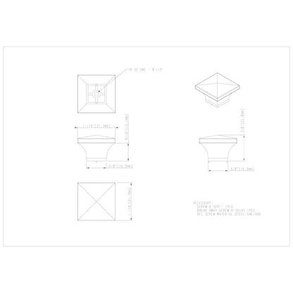 1-1/4" Overall Length Satin Nickel Pyramid Cairo Cabinet Knob