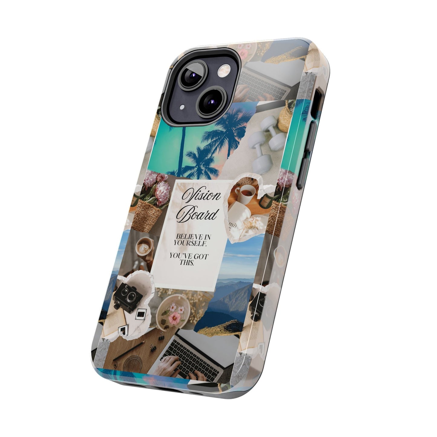 Inspiring Vision Board Phone Case, Motivational Tough Case, Adventurous Gift for Her, Self-Care, Dream Big, Unique Phone Accessory