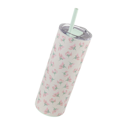 Customizable: Floral Pattern Tumbler, Personalized Gift for Coffee Lovers, Travel Mug for Women, Insulated Drinkware, Trendy Water Bottle