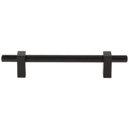 96 mm Center-to-Center Satin Nickel Larkin 3 Knurled Center Cabinet Bar Pull