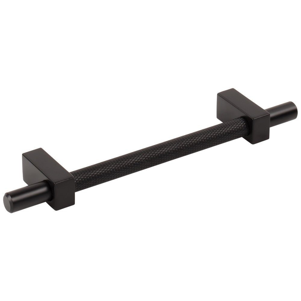 96 mm Center-to-Center Satin Nickel Larkin 3 Knurled Center Cabinet Bar Pull