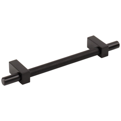 96 mm Center-to-Center Satin Nickel Larkin 3 Knurled Center Cabinet Bar Pull
