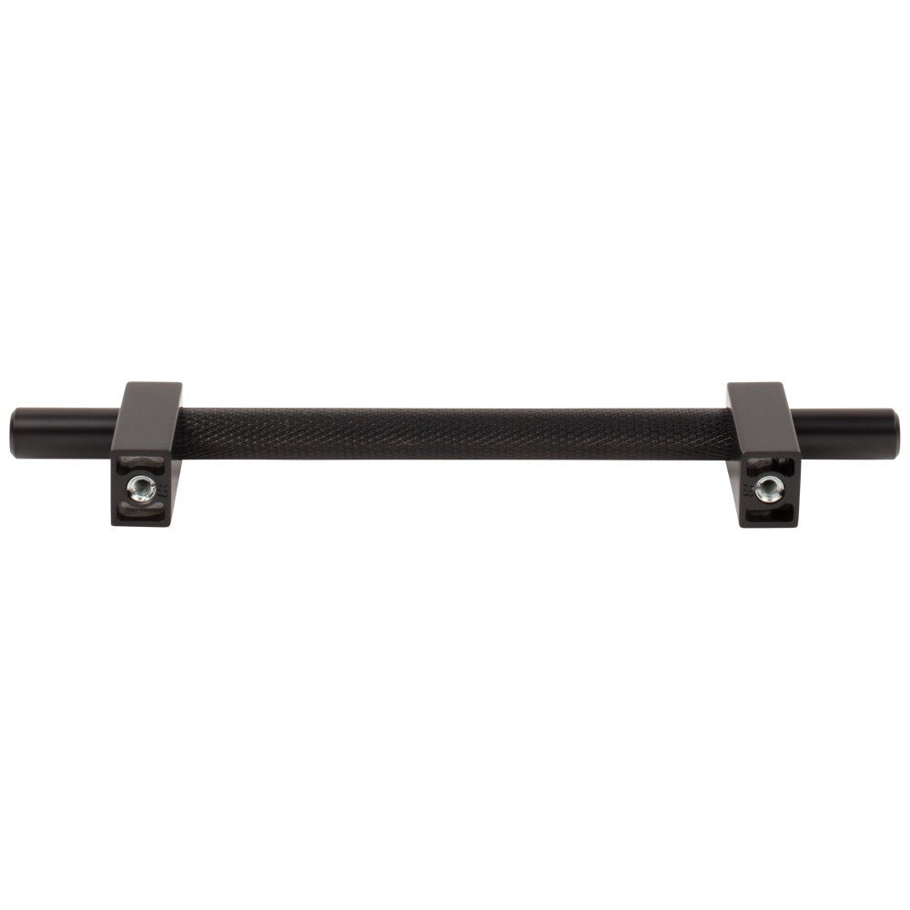 96 mm Center-to-Center Satin Nickel Larkin 3 Knurled Center Cabinet Bar Pull