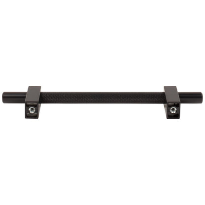 96 mm Center-to-Center Satin Nickel Larkin 3 Knurled Center Cabinet Bar Pull