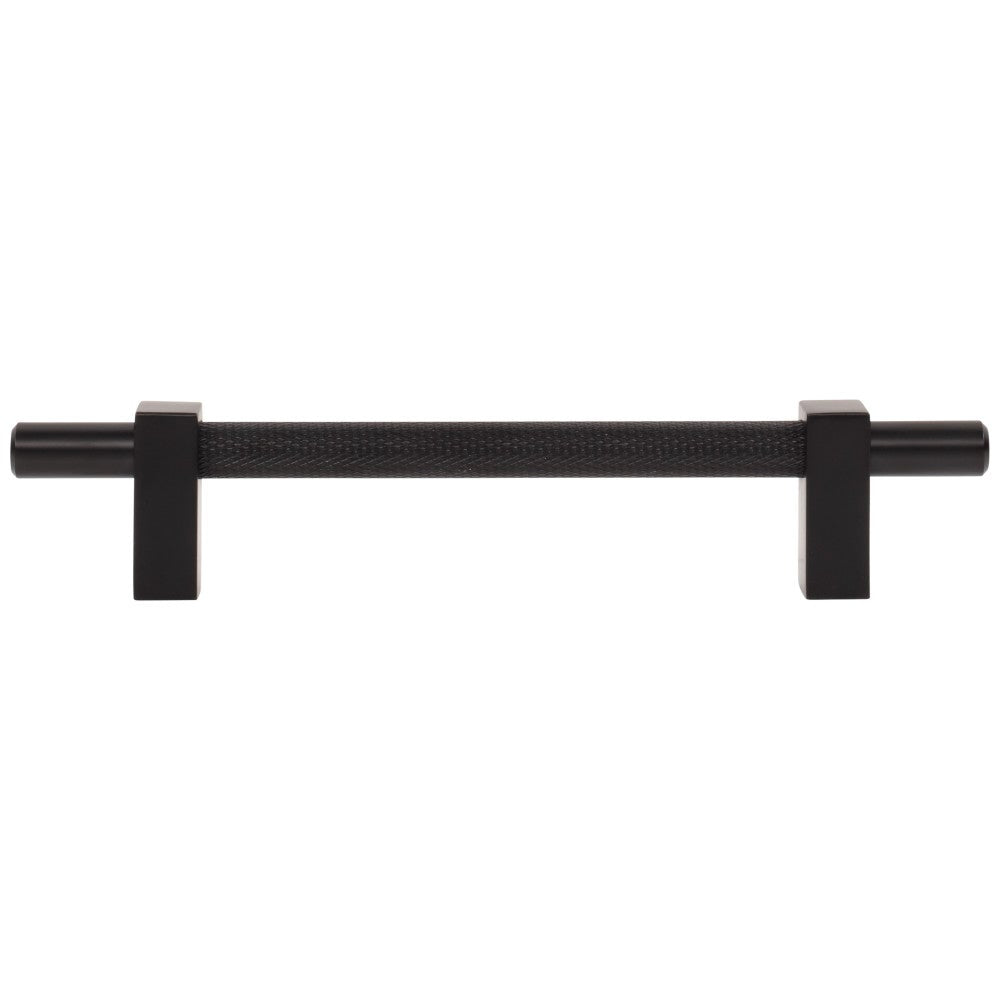 96 mm Center-to-Center Satin Nickel Larkin 3 Knurled Center Cabinet Bar Pull