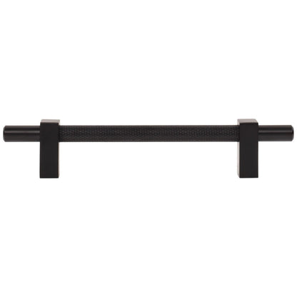 96 mm Center-to-Center Satin Nickel Larkin 3 Knurled Center Cabinet Bar Pull