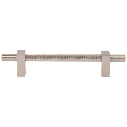 96 mm Center-to-Center Satin Nickel Larkin 3 Knurled Center Cabinet Bar Pull