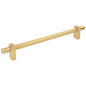 96 mm Center-to-Center Satin Nickel Larkin 3 Knurled Center Cabinet Bar Pull