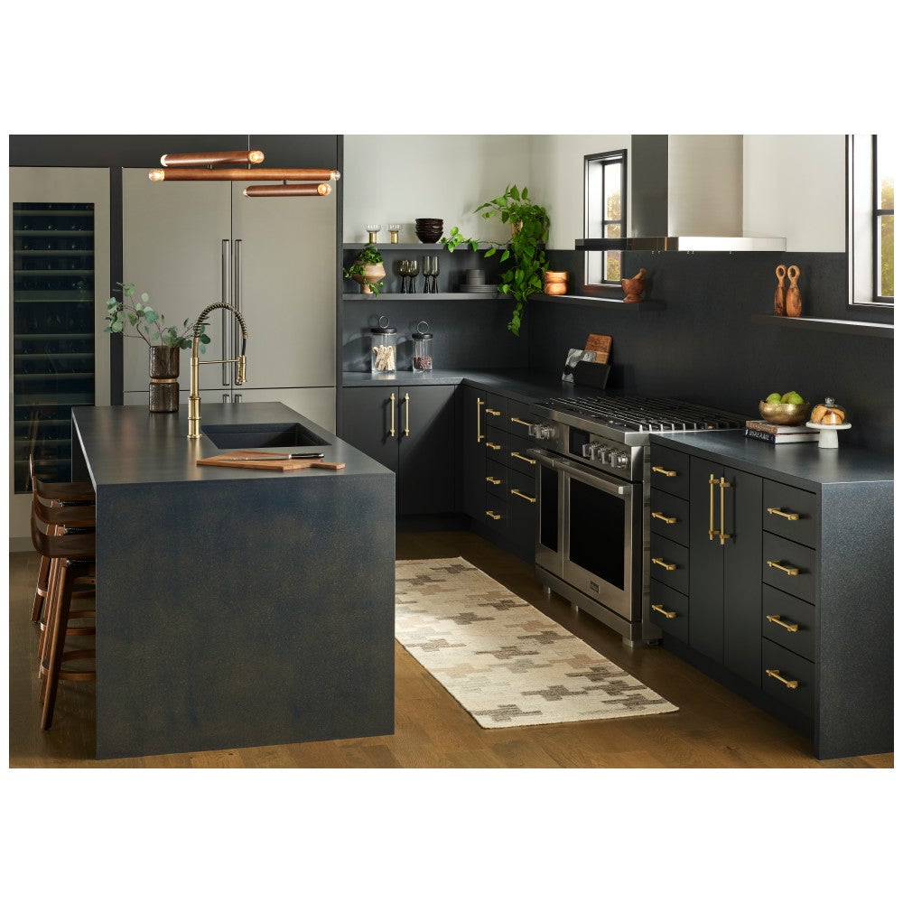 96 mm Center-to-Center Satin Nickel Larkin 3 Knurled Center Cabinet Bar Pull