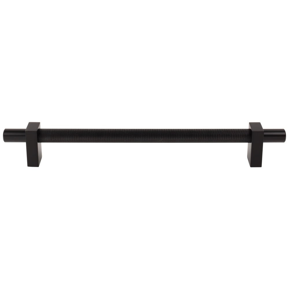 96 mm Center-to-Center Satin Nickel Larkin 3 Knurled Center Cabinet Bar Pull