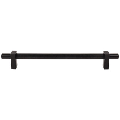 96 mm Center-to-Center Satin Nickel Larkin 3 Knurled Center Cabinet Bar Pull