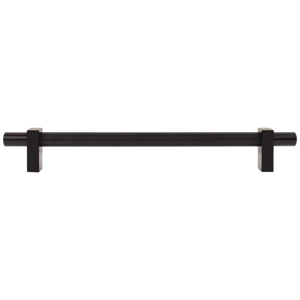 96 mm Center-to-Center Satin Nickel Larkin 3 Knurled Center Cabinet Bar Pull