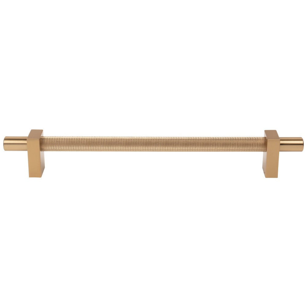 96 mm Center-to-Center Satin Nickel Larkin 3 Knurled Center Cabinet Bar Pull