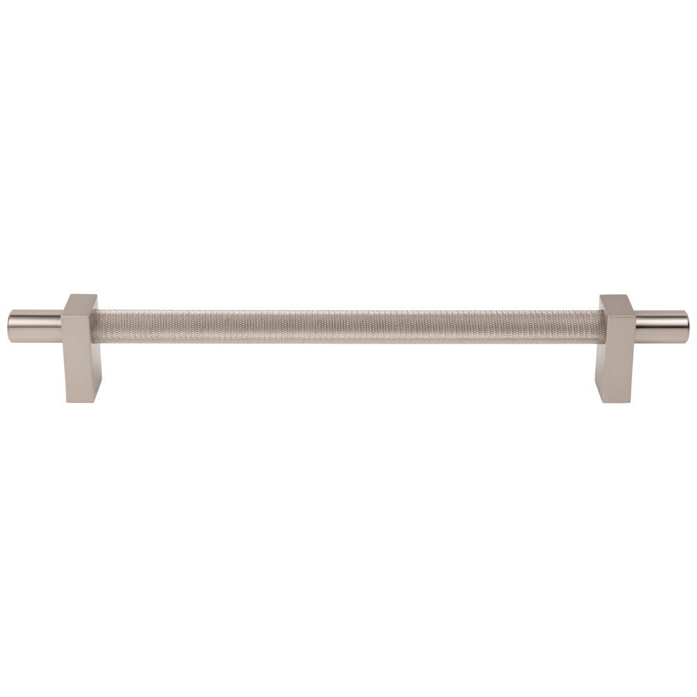 96 mm Center-to-Center Satin Nickel Larkin 3 Knurled Center Cabinet Bar Pull