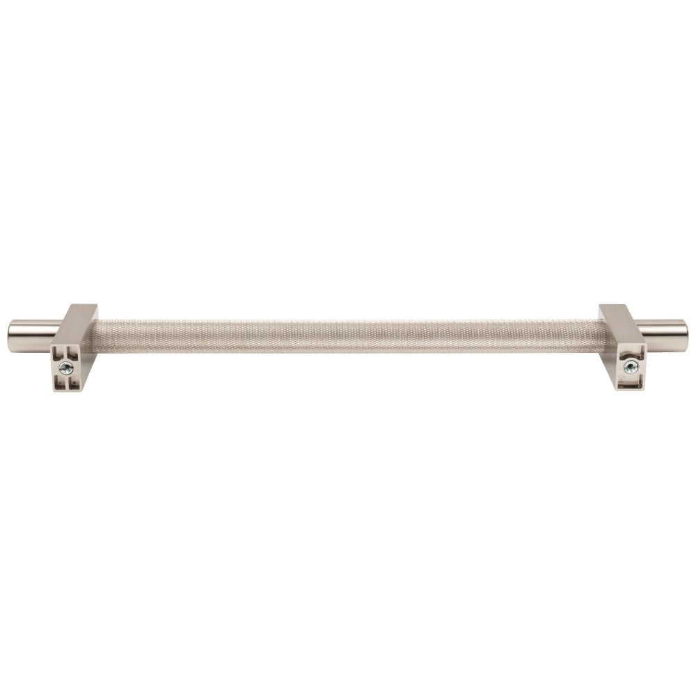 96 mm Center-to-Center Satin Nickel Larkin 3 Knurled Center Cabinet Bar Pull