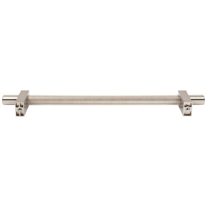 96 mm Center-to-Center Satin Nickel Larkin 3 Knurled Center Cabinet Bar Pull