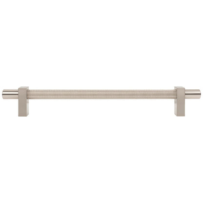 96 mm Center-to-Center Satin Nickel Larkin 3 Knurled Center Cabinet Bar Pull
