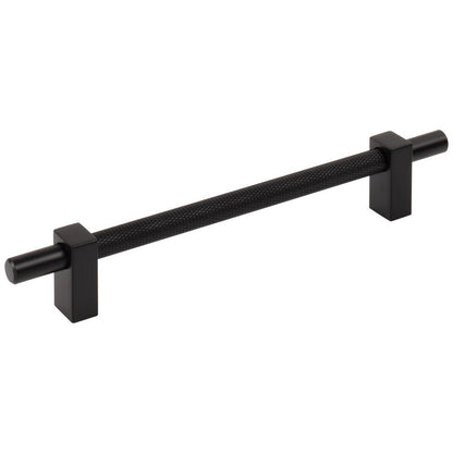 96 mm Center-to-Center Satin Nickel Larkin 3 Knurled Center Cabinet Bar Pull
