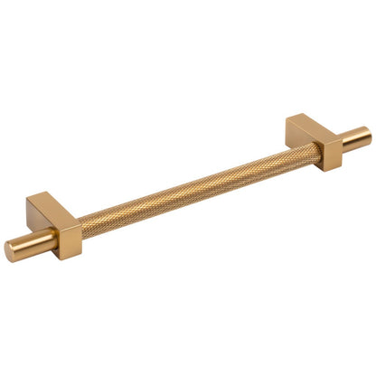 96 mm Center-to-Center Satin Nickel Larkin 3 Knurled Center Cabinet Bar Pull