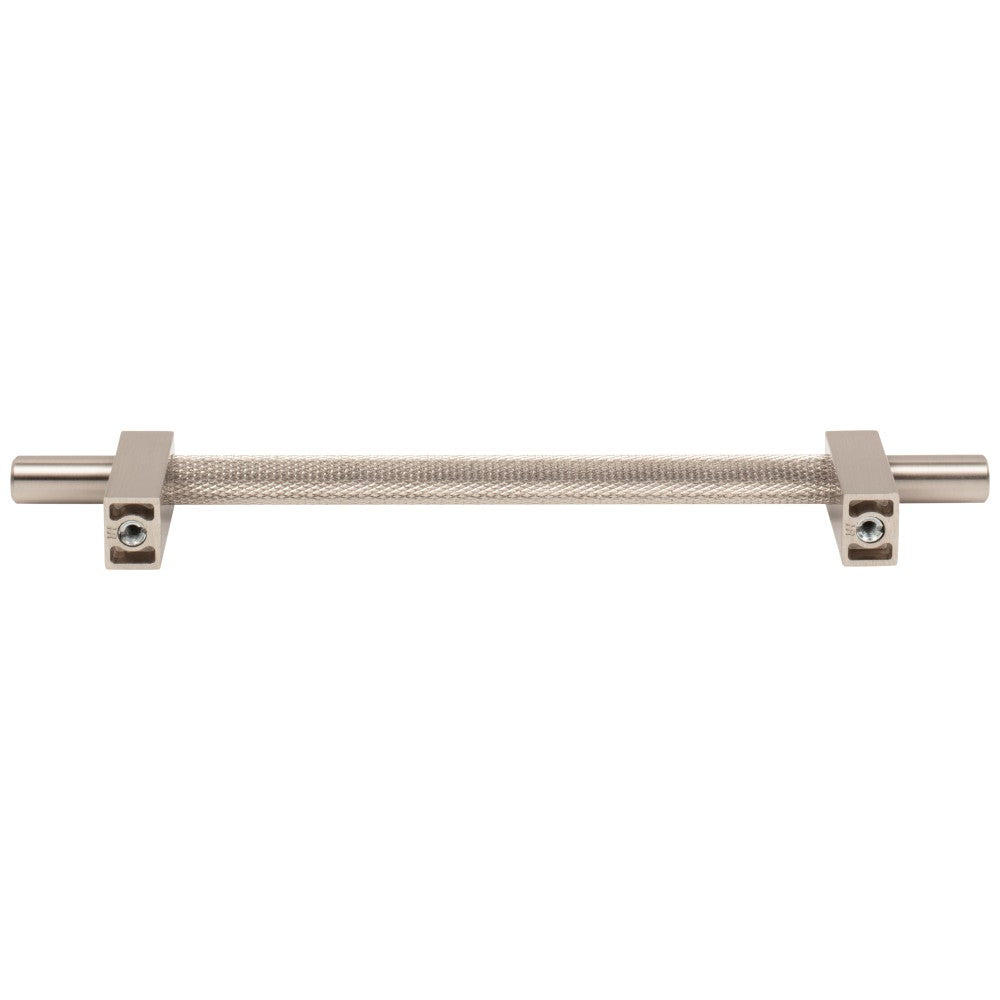 96 mm Center-to-Center Satin Nickel Larkin 3 Knurled Center Cabinet Bar Pull