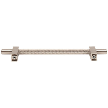 96 mm Center-to-Center Satin Nickel Larkin 3 Knurled Center Cabinet Bar Pull