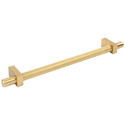 96 mm Center-to-Center Satin Nickel Larkin 3 Knurled Center Cabinet Bar Pull