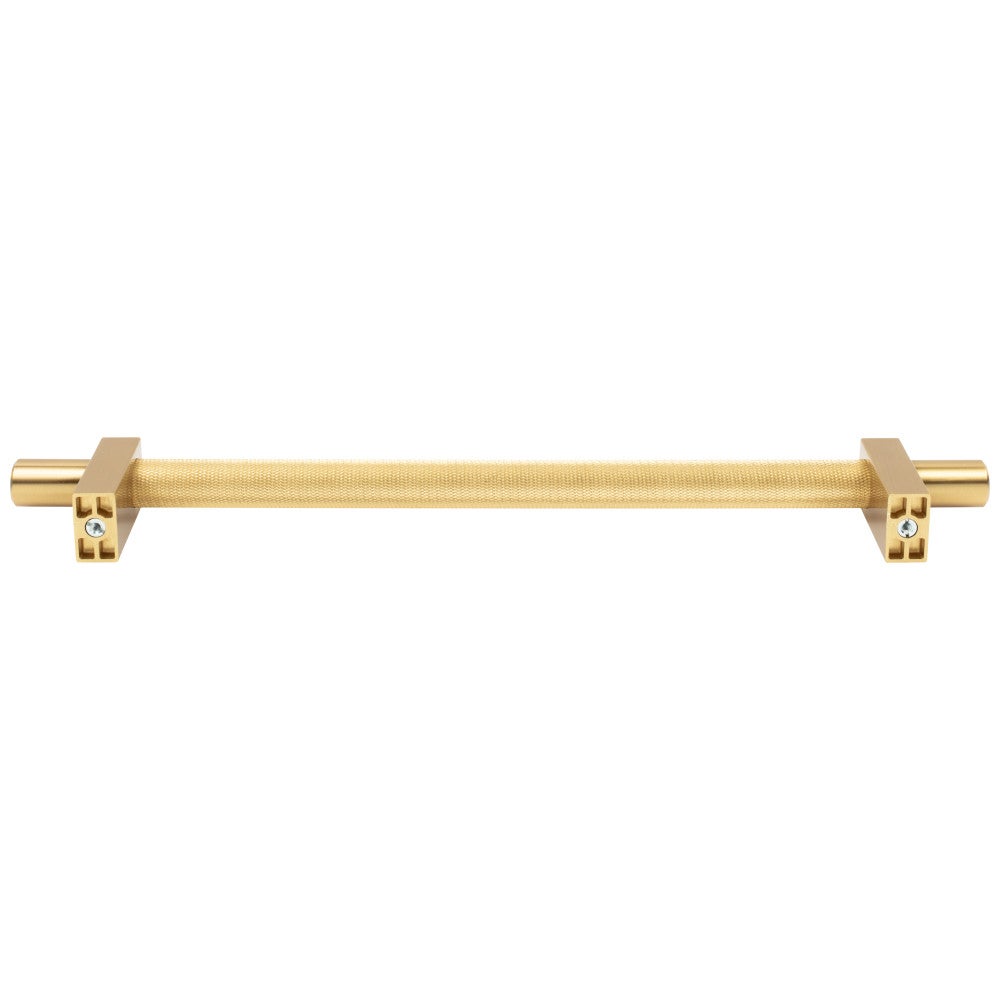 96 mm Center-to-Center Satin Nickel Larkin 3 Knurled Center Cabinet Bar Pull