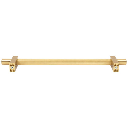 96 mm Center-to-Center Satin Nickel Larkin 3 Knurled Center Cabinet Bar Pull