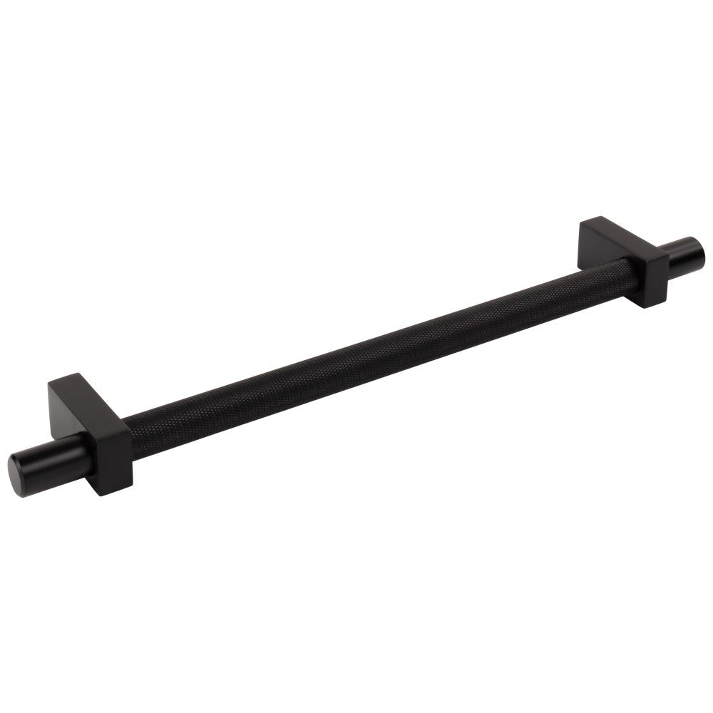 96 mm Center-to-Center Satin Nickel Larkin 3 Knurled Center Cabinet Bar Pull