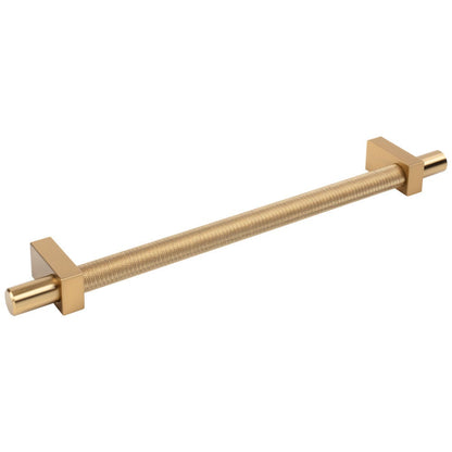 96 mm Center-to-Center Satin Nickel Larkin 3 Knurled Center Cabinet Bar Pull