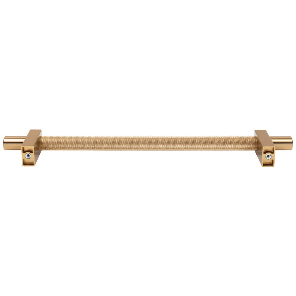 96 mm Center-to-Center Satin Nickel Larkin 3 Knurled Center Cabinet Bar Pull