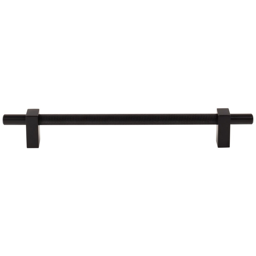 96 mm Center-to-Center Satin Nickel Larkin 3 Knurled Center Cabinet Bar Pull