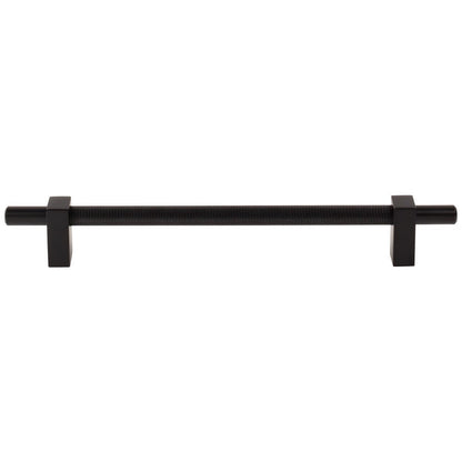 96 mm Center-to-Center Satin Nickel Larkin 3 Knurled Center Cabinet Bar Pull