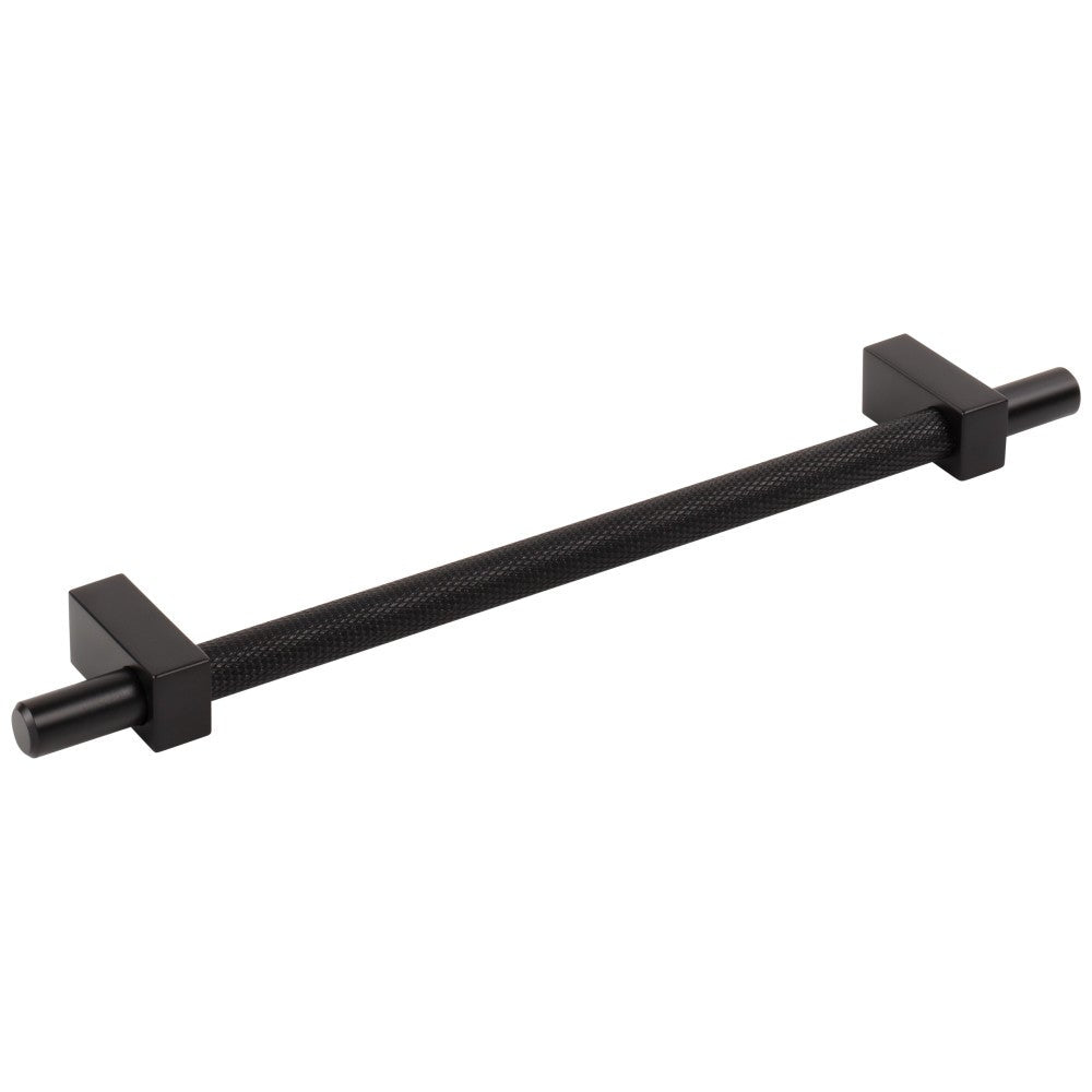 96 mm Center-to-Center Satin Nickel Larkin 3 Knurled Center Cabinet Bar Pull