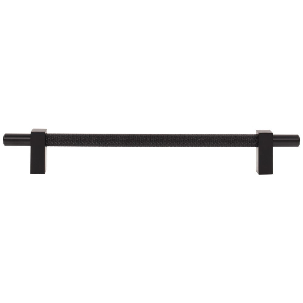 96 mm Center-to-Center Satin Nickel Larkin 3 Knurled Center Cabinet Bar Pull