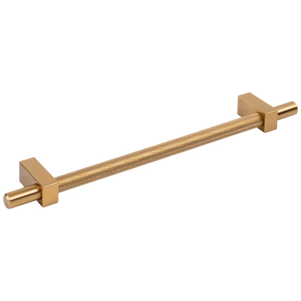 96 mm Center-to-Center Satin Nickel Larkin 3 Knurled Center Cabinet Bar Pull