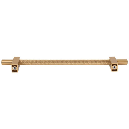 96 mm Center-to-Center Satin Nickel Larkin 3 Knurled Center Cabinet Bar Pull